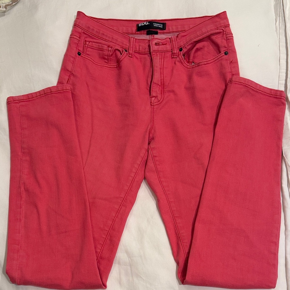 BDG Women's Vibrant Coral Skinny Jeans